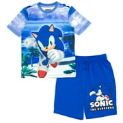 SEGA Sonic The Hedgehog Big Boys T-Shirt and Bike Shorts Outfit Set Little Kid to Big Kid