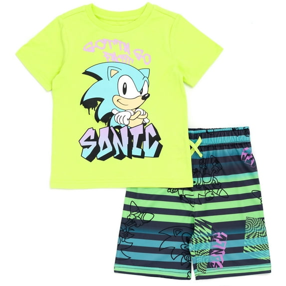 SEGA Sonic The Hedgehog Big Boys T-Shirt and Shorts Outfit Set Little Kid to Big Kid