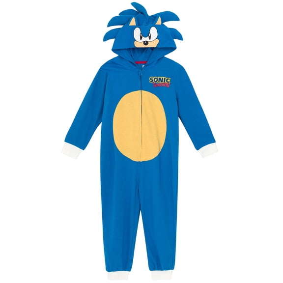 SEGA Sonic The Hedgehog Big Boys Zip Up Cosplay Coverall 10-12