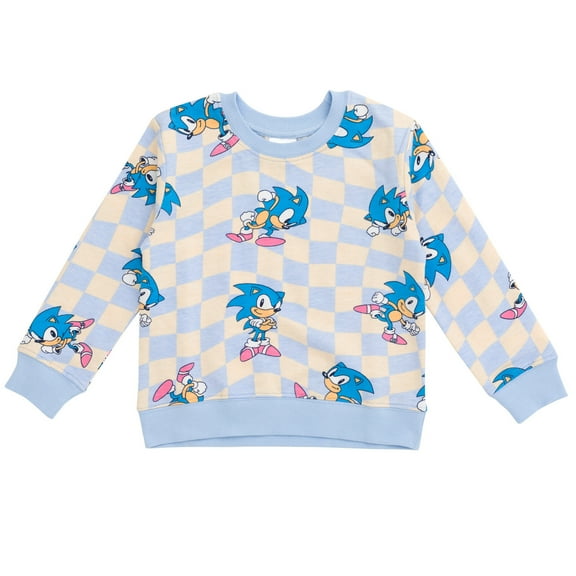 SEGA Sonic The Hedgehog Big Girls French Terry Sweatshirt Little Kid to Big
