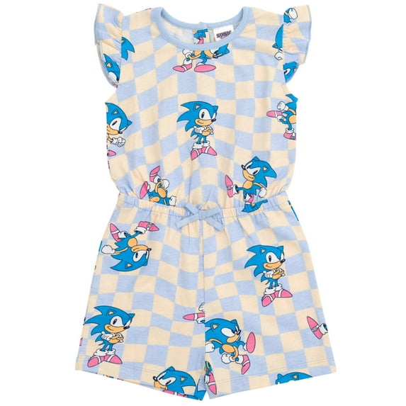 SEGA Sonic The Hedgehog Big Girls Romper Little Kid to Big