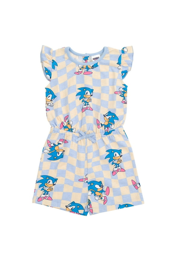 Sonic The Hedgehog Big Girls Romper Little Kid to Big