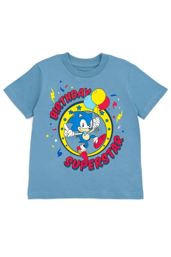 Sonic The Hedgehog Birthday Little Boys T-Shirt Little Kid to Big