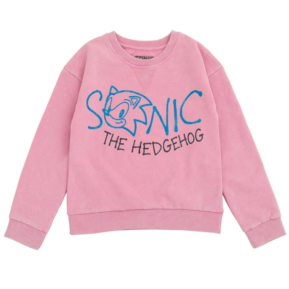 SEGA Sonic The Hedgehog Fleece Oversized Drop Shoulder Sweatshirt Little Kid to Big Kid
