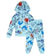 SEGA Sonic The Hedgehog Fleece Pullover Hoodie and Jogger Pants Outfit Set Graffiti Toddler to Big Kid