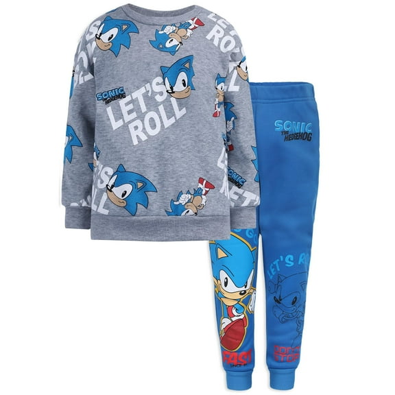 SEGA Sonic The Hedgehog Jogger Pants and Sweatshirt (Boys), 2 Piece Set, Sizes 2T-10