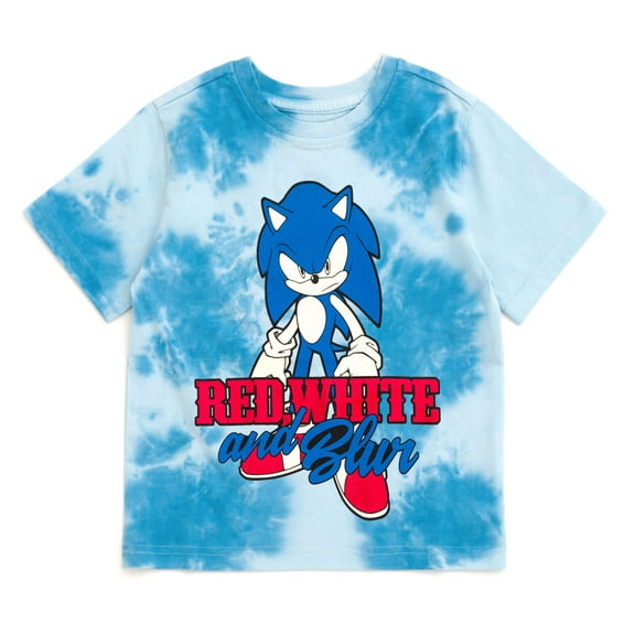 SEGA Sonic The Hedgehog July 4th T-Shirt Tie Dye Toddler to Big Kid