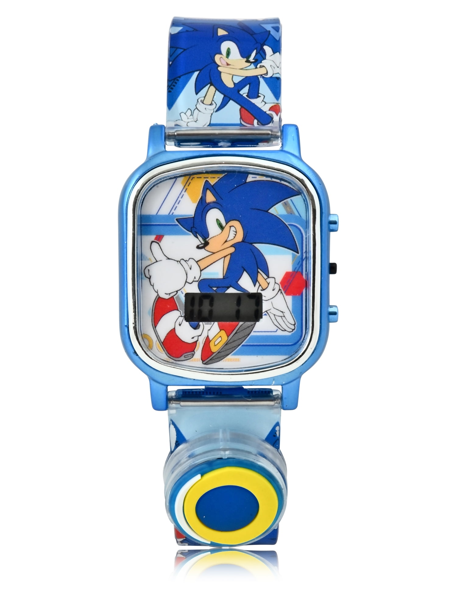 SEGA Sonic The Hedgehog LCD Unisex Child Watch with Flashing Lights on Silicone Strap (SNC4206MWM)