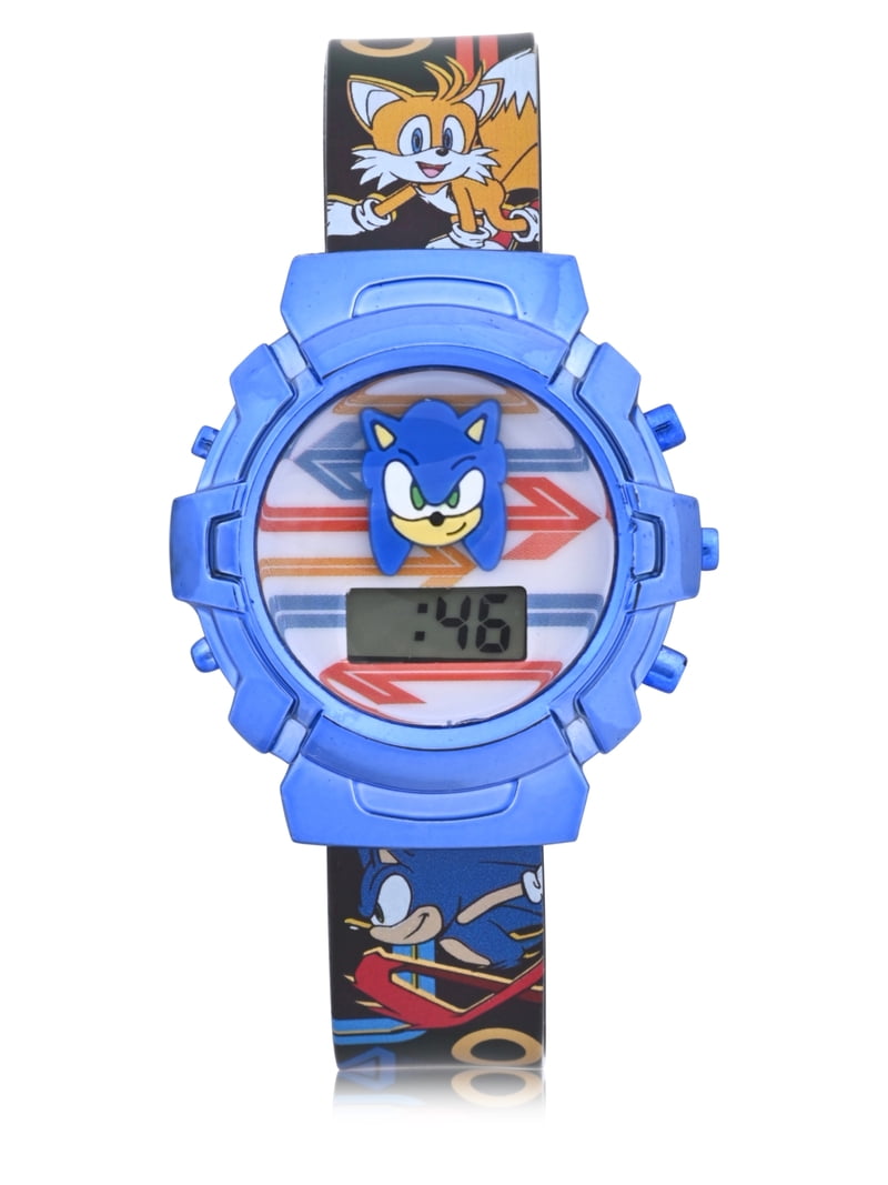SEGA Sonic The Hedgehog Light-up Molded Dial LCD Watch with