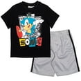 thumbnail image 1 of SEGA Sonic The Hedgehog Little Boys Athletic Pullover T-Shirt and Mesh Shorts Outfit Set Blue / Black 6, 1 of 5