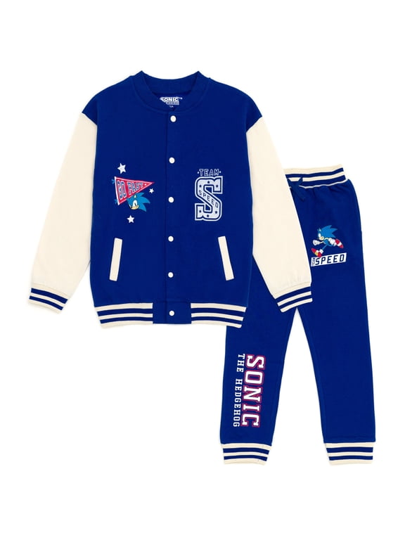 Sonic The Hedgehog Little Boys Fleece Bomber Jacket and Jogger Pants Blue 5