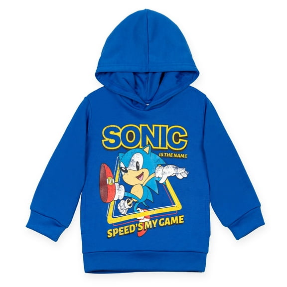 SEGA Sonic The Hedgehog Little Boys Fleece Pullover Hoodie Toddler to Big Kid