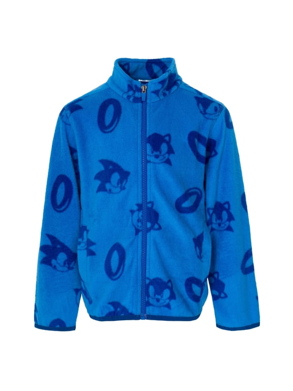 Sonic The Hedgehog Little Boys Fleece Zip Up Jacket Blue 4