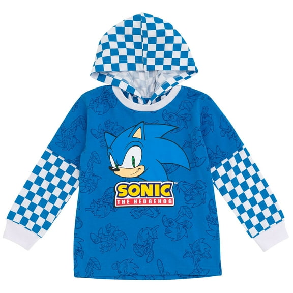 SEGA Sonic The Hedgehog Little Boys Hangdown Long Sleeve T-Shirt Blue 4