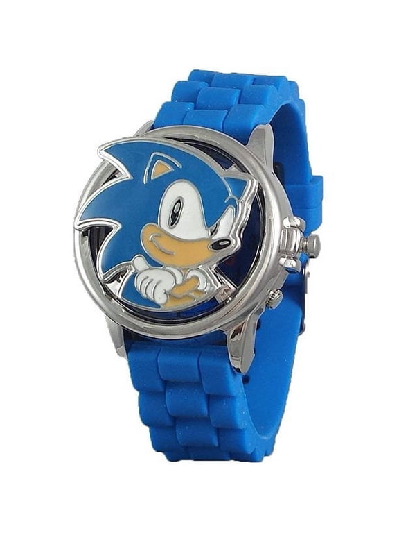 Sonic The Hedgehog Metal Spinner Flip Unisex Child LCD Watch in Blue - SNC4093WM
