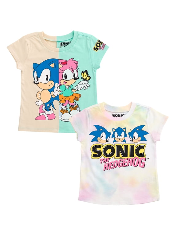Sonic The Hedgehog Rosy the Rascal Toddler Girls 2 Pack T-Shirts Toddler to Big Kid