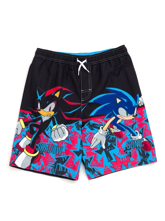 Sonic The Hedgehog Shadow UPF 50+ Swim Trunks Little Kid to Big Kid
