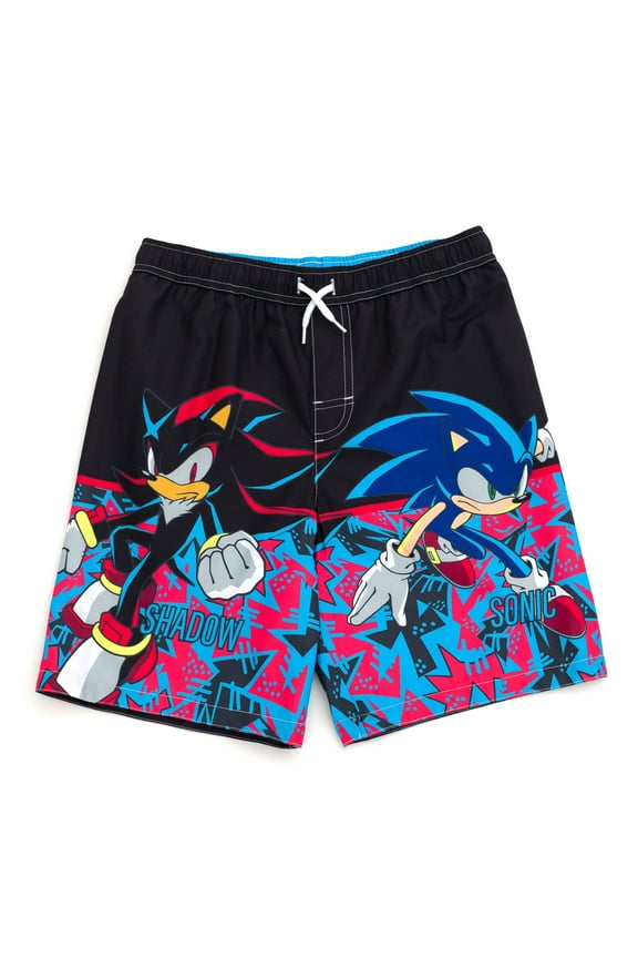 Sonic The Hedgehog Shadow UPF 50+ Swim Trunks Little Kid to Big Kid