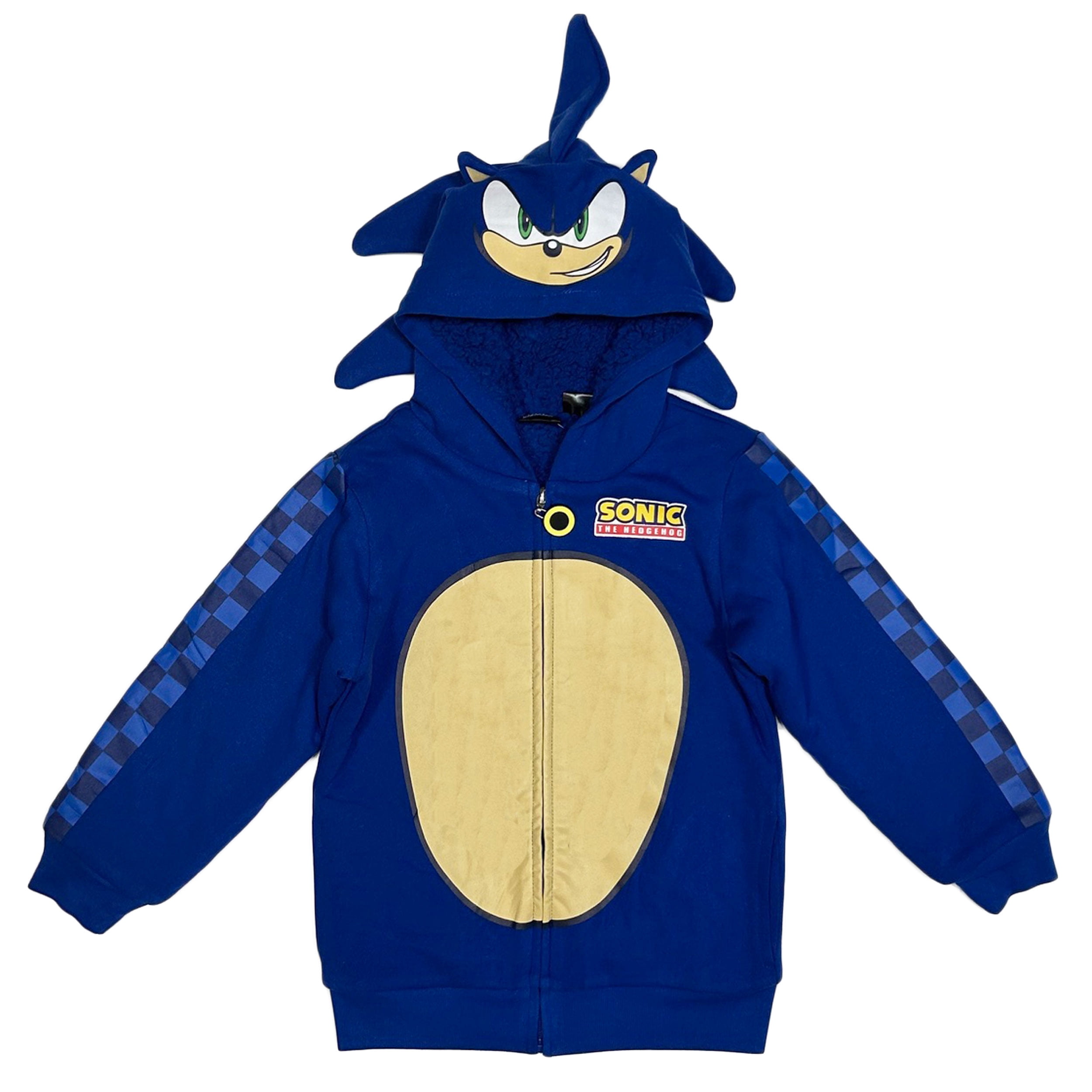 SEGA Sonic The Hedgehog Sherpa Zip Hoodie Little Big Boys