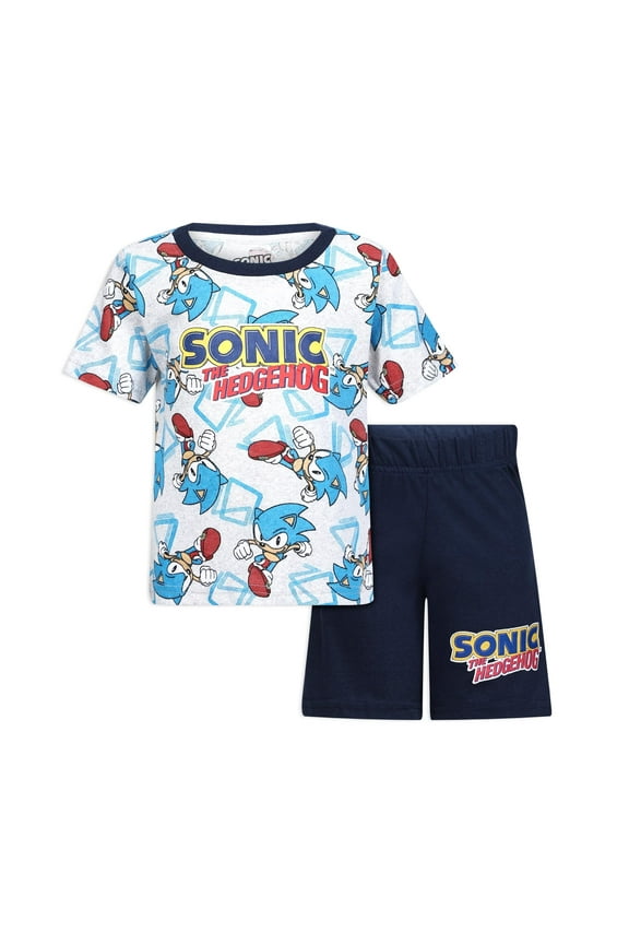Sonic The Hedgehog Short Sleeve T-Shirt & Shorts (Boys), 2 Piece Set, Sizes 4T-7