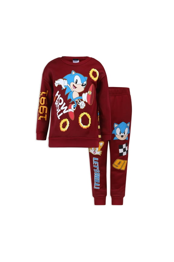 Sonic The Hedgehog Sweatshirt & Jogger Pants (Boys), 2 Piece Set, Sizes 2T-7