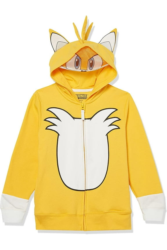 Sonic The Hedgehog Tails Costume Zip Up Fleece Hoodie-Boys 4-20