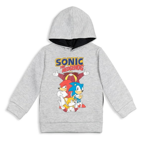 SEGA Sonic The Hedgehog Tails Knuckles Big Boys Fleece Pullover Hoodie Toddler to Big Kid