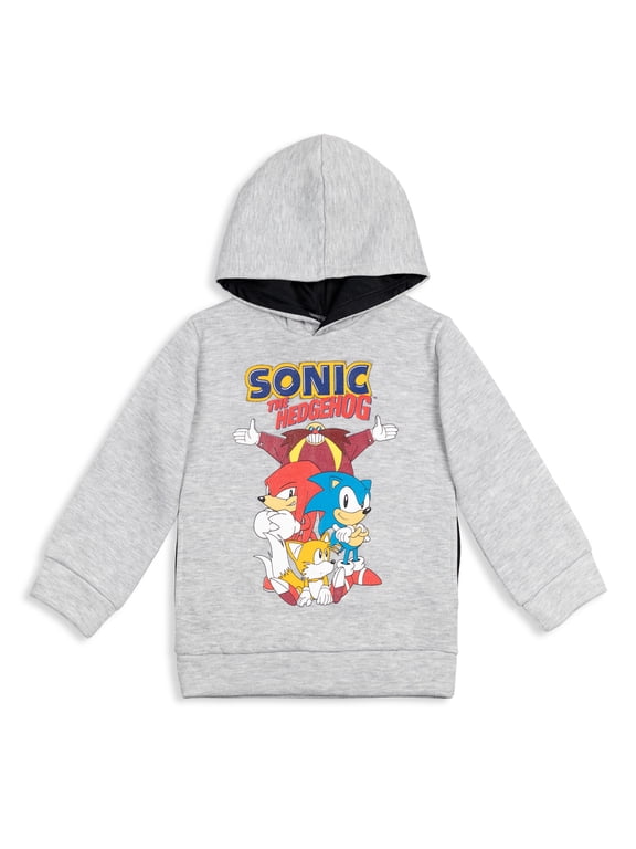 Sonic The Hedgehog Tails Knuckles Big Boys Fleece Pullover Hoodie Toddler to Big Kid