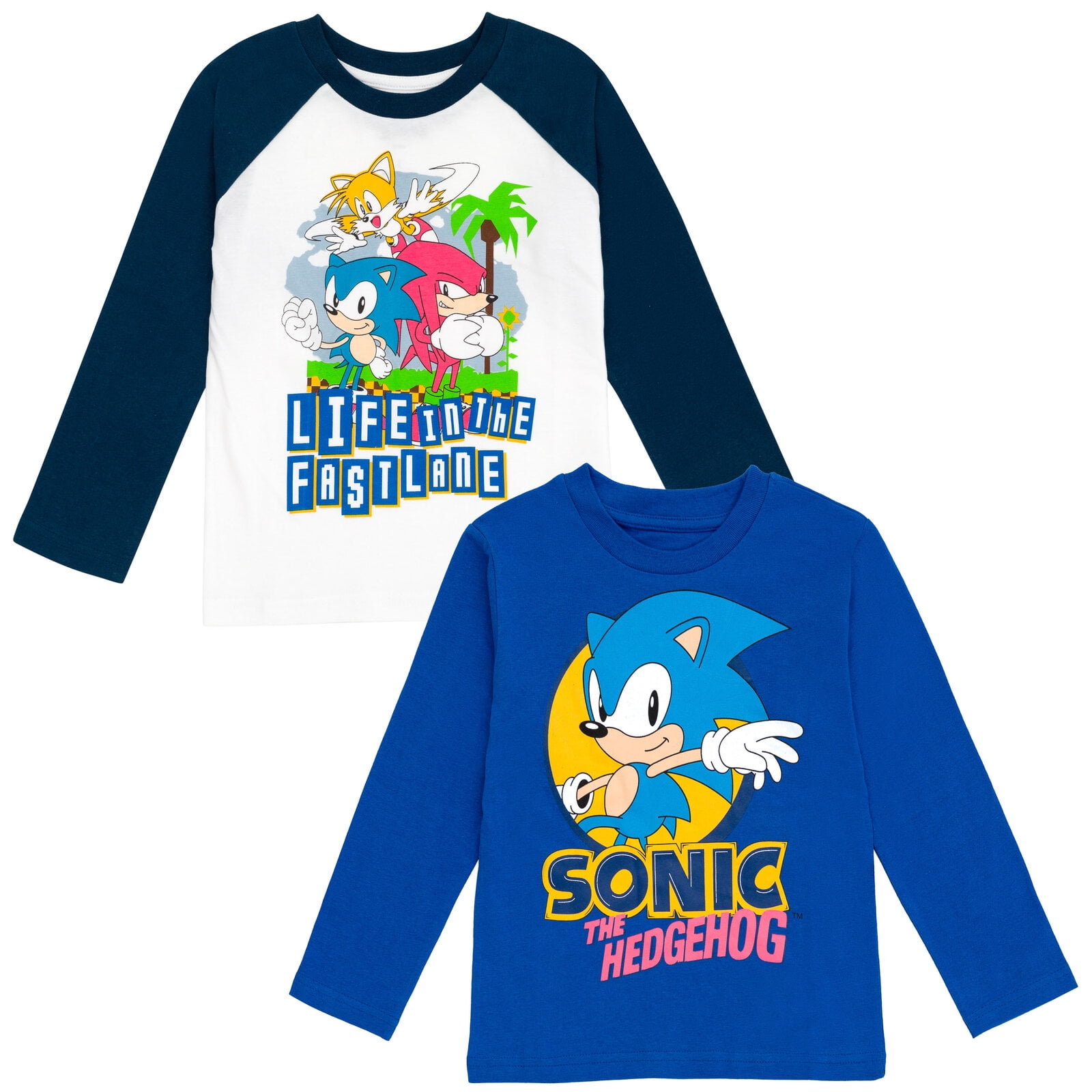SEGA Sonic The Hedgehog Tails Knuckles Little Boys 2 Pack T-Shirts Gray ...