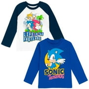 SEGA Sonic The Hedgehog Tails Knuckles Little Boys 2 Pack T-Shirts Gray / Blue 4