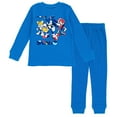 thumbnail image 1 of SEGA Sonic The Hedgehog Tails Knuckles Little Boys Thermal T-Shirt Pants Blue 7-8, 1 of 5