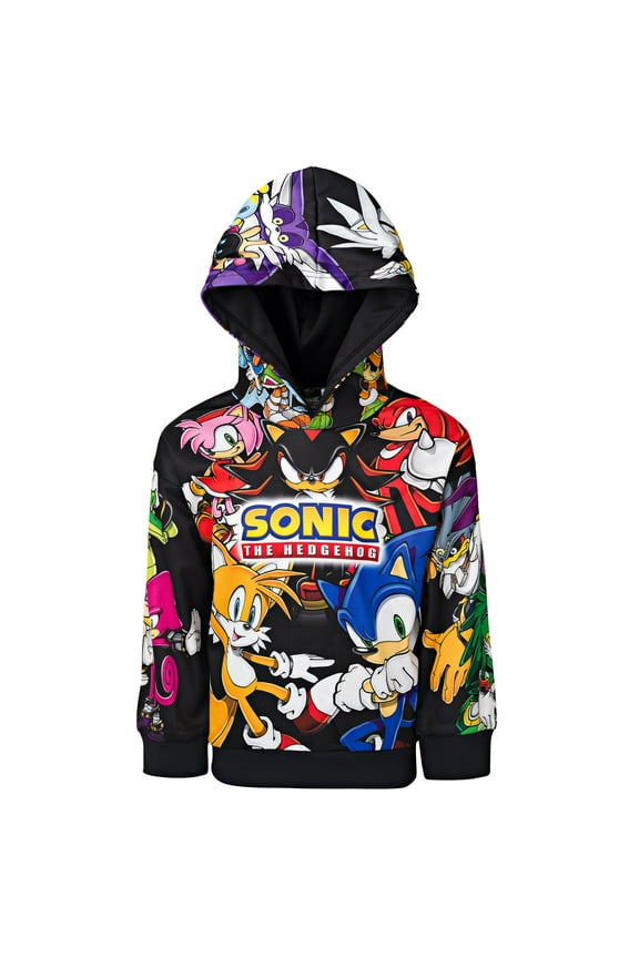 Sonic The Hedgehog Tails Shadow Big Boys Fleece Pullover Hoodie Little Kid to Big Kid