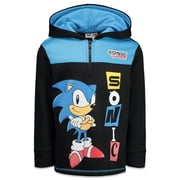 SEGA Sonic The Hedgehog Toddler Boys Fleece Half Zip Hoodie Black 3T