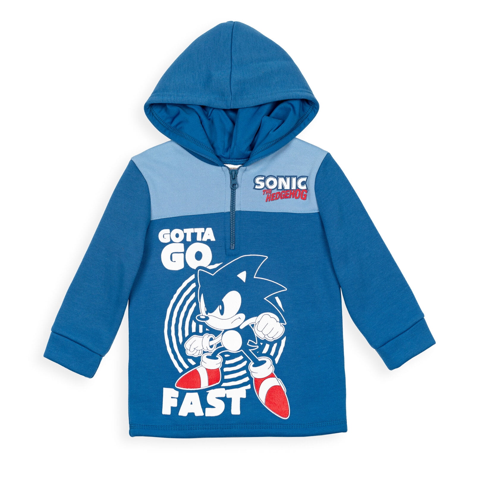 SEGA Sonic The Hedgehog Toddler Boys Fleece Half Zip Hoodie Toddler to Big Kid
