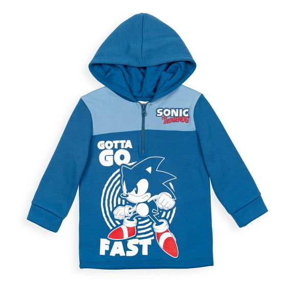 SEGA Sonic The Hedgehog Toddler Boys Fleece Half Zip Hoodie Toddler to Big Kid