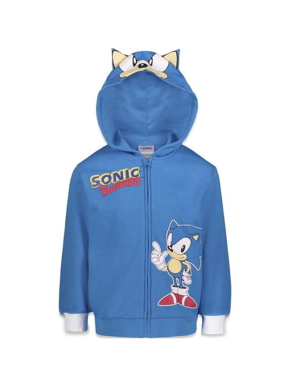 Sonic the Hedgehog Toddler Boys' Fleece Cosplay Zip-Up Hoodie Blue