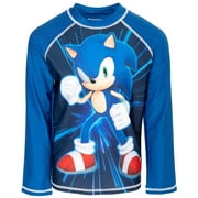 SEGA Sonic The Hedgehog UPF 50+ Rash Guard Swim Shirt Toddler to Big Kid
