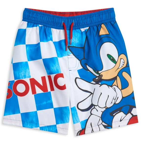 SEGA Sonic The Hedgehog UPF 50 Swim Trunks Bathing Suit Toddler to Big Kid