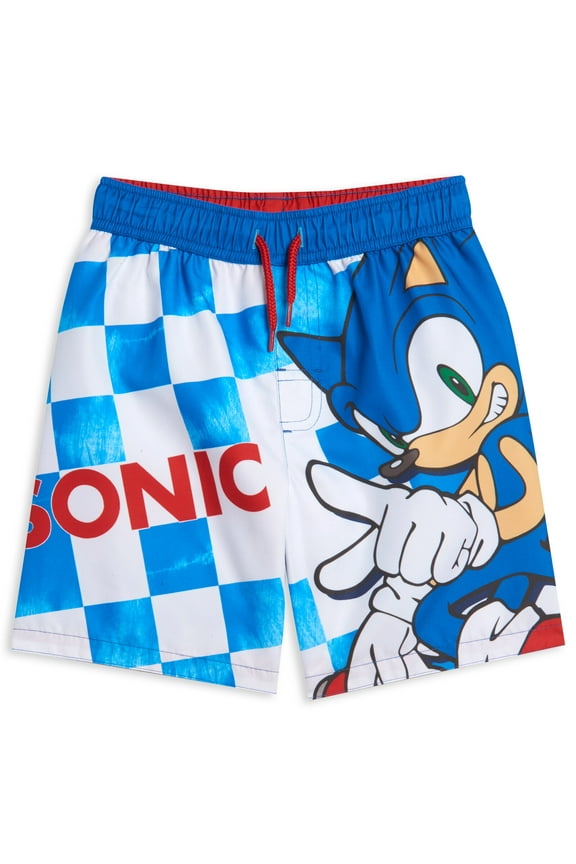 Sonic The Hedgehog UPF 50+ Swim Trunks Bathing Suit Toddler to Big Kid