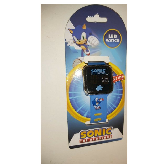 SEGA Sonic The Hedgehog Unisex Child Square LED Watch with Silicone