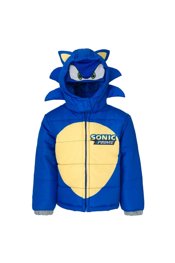 Sonic The Hedgehog Zip Up Cosplay Puffer Jacket Little Kid to Big Kid