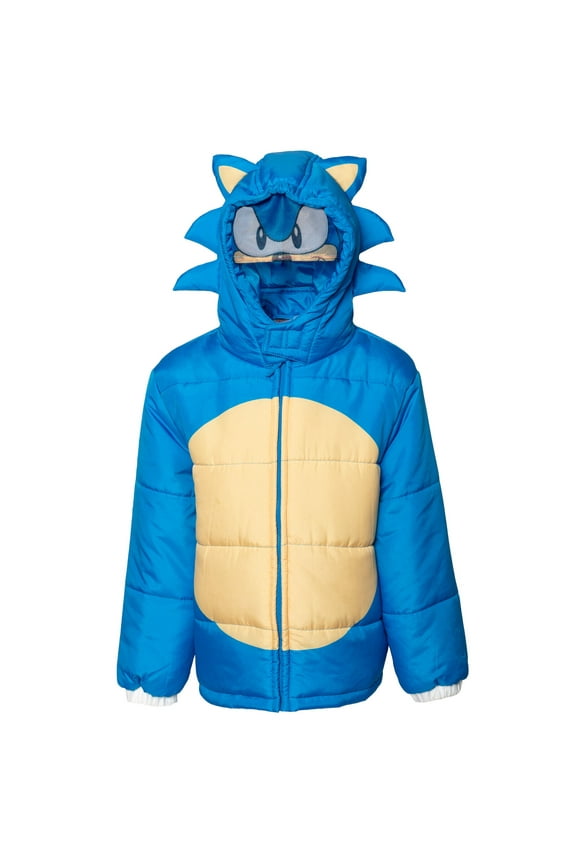 Sonic The Hedgehog Zip Up Winter Coat Puffer Jacket Toddler to Big Kid