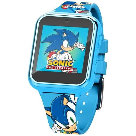 SEGA Sonic The Hedgehog iTime Unisex Child Smart Watch with Silicone Strap and Blue Case 42mm