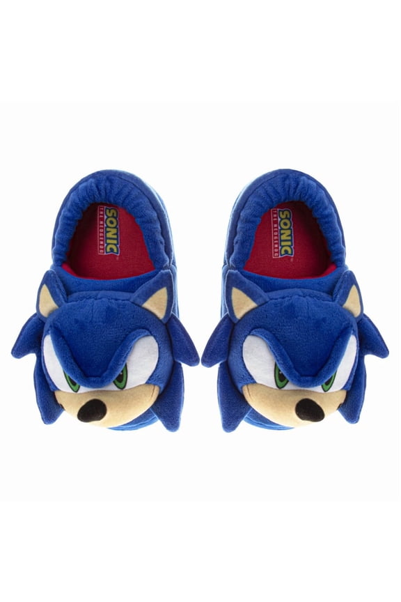 Sonic The Hedgehog Boys Dual Sizes 3D Slippers (Toddler Little Kids), Blue, 5, 6