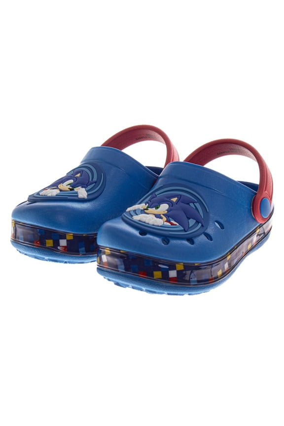 Sonic the Hedgehog Boys Slip-On Clogs with Back Strap (Toddler), Blue, Size: 9-10