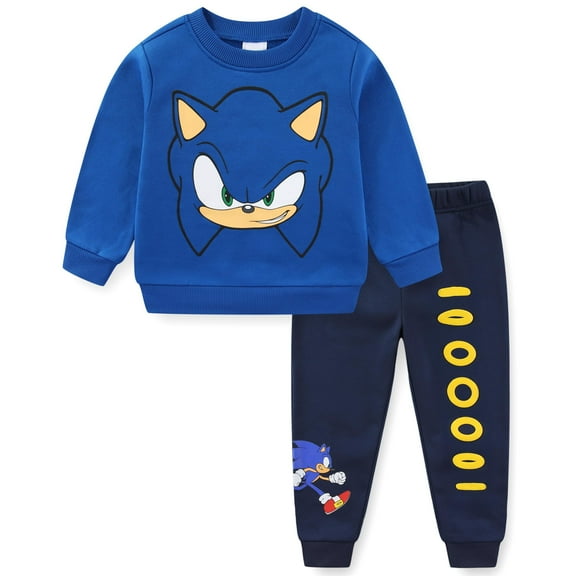 SEGA Sonic the Hedgehog Crewneck Sweatshirt and Pants Set (Boys), 2 Piece Set, Sizes 4-7