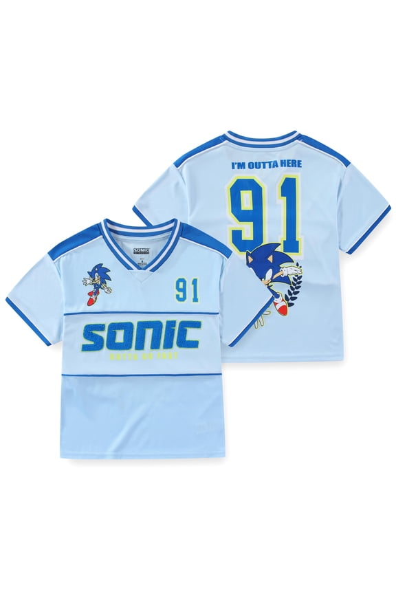 SEGA Sonic the Hedgehog Jersey Mesh Shirt (Boys), Sizes 4-7