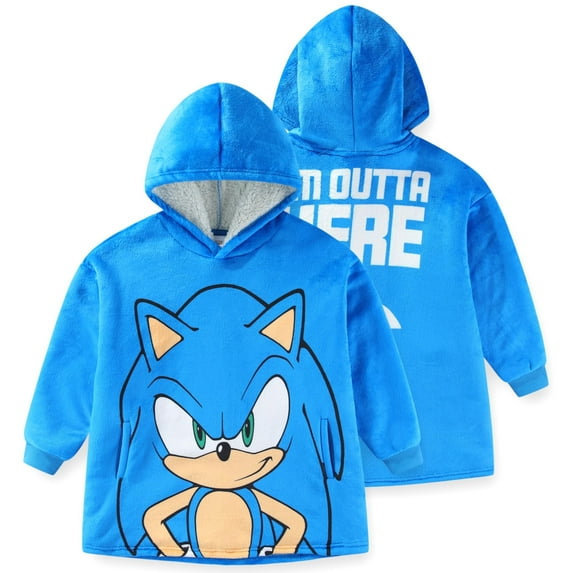 SEGA Sonic the Hedgehog Oversized Hoodie with Pockets (Boys), Sizes 4-10