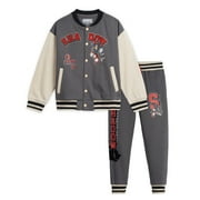 SEGA Sonic the Hedgehog Shadow Fleece Varsity Bomber Jacket and Jogger Pants Little Kid to Big Kid