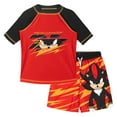 thumbnail image 1 of SEGA Sonic the Hedgehog Shadow Raglan Rash Guard and Swim Trunks UPF 50+ Outfit Set Little Kid to Big Kid, 1 of 5